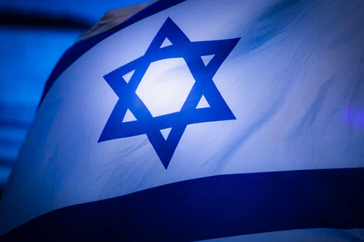 ISRAEL FLAG IN THE WIND
