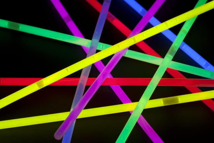 Close-up of multicolor glow sticks