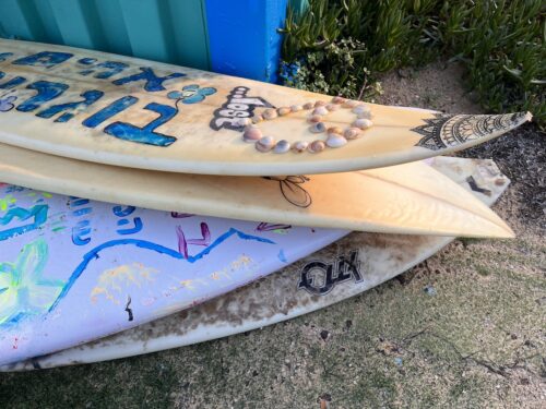 Surfboards used at HaGal Sheli (Photo courtesy CJP)