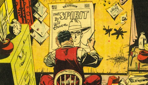 Will Eisner's "The Spirit ('Self Portrait')," (May 3, 1942).
Collection of Denis Kitche