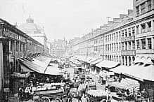 Antique black and white photograph of Boston, Massachusetts: Quincy Market Antique black and white photograph of Boston, Massachusetts: Quincy Market