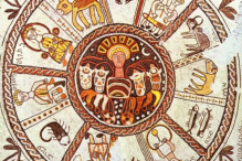 Calendar Time Helios-zodiac cycle, Beth Alpha Synagogue (Talmoryair/Wikimedia Commons)