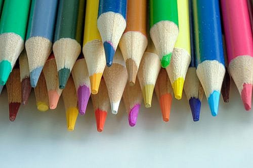 Coloring, Colored Pencils Well used colored pencil points